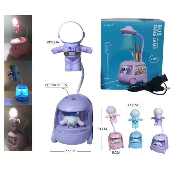 Velador infantil astronauta con bus