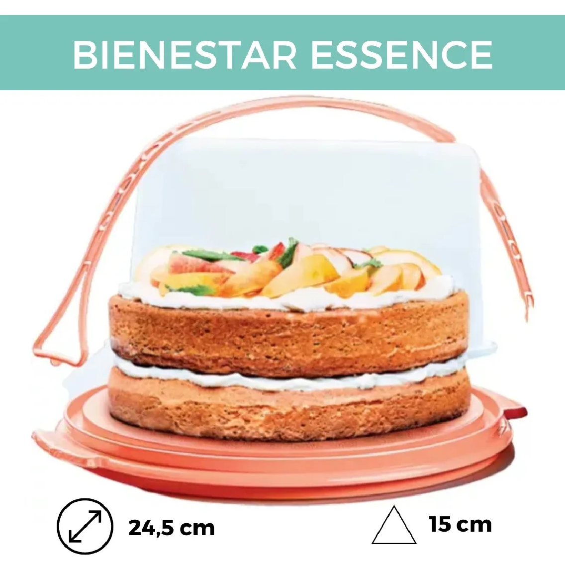 Porta torta con manija 24 cm